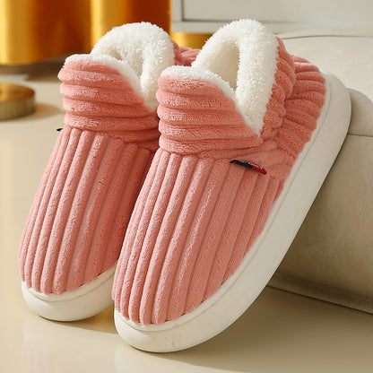 High-top shoes and fleece-lined cotton slippers