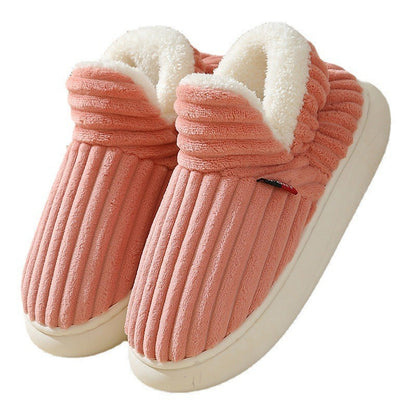 High-top shoes and fleece-lined cotton slippers